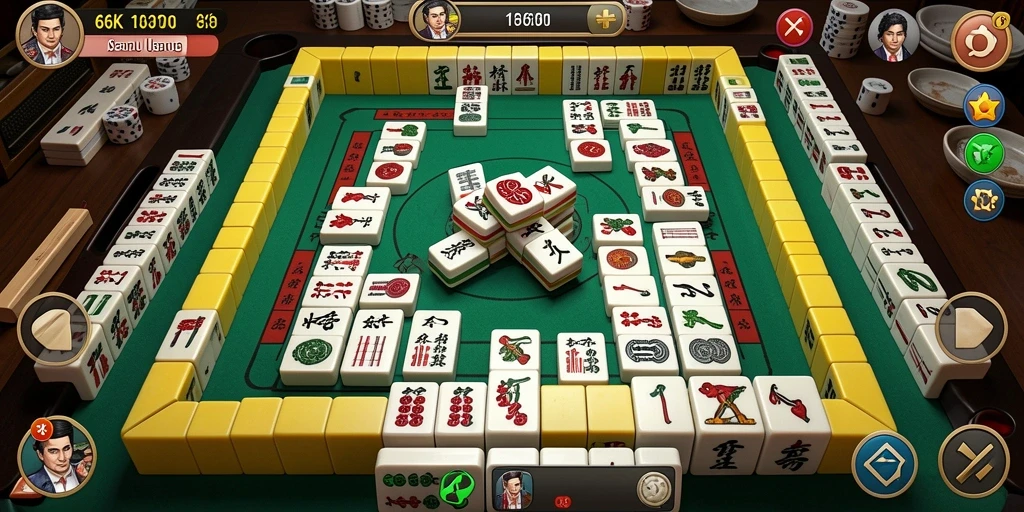 Screenshot gameplay 66K menampilkan aksi permainan Mahjong yang menegangkan.