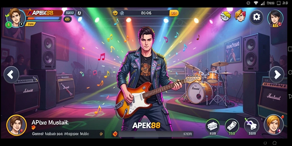 Tampilan gameplay APEK88 dengan berbagai pilihan lagu menarik.