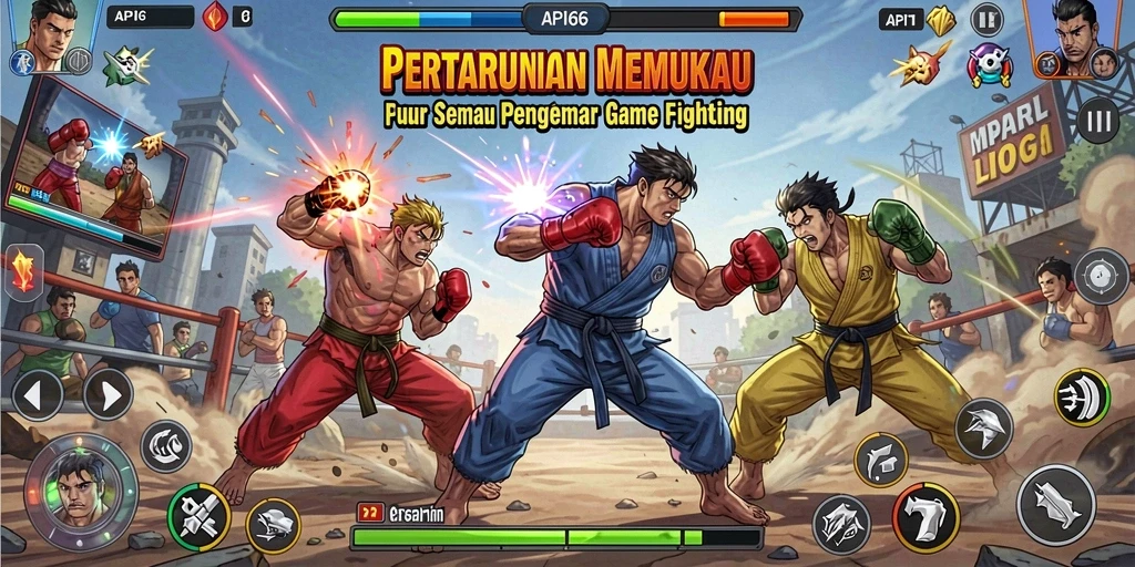 Tampilan gameplay API66 dengan pertarungan yang seru dan karakter unik.