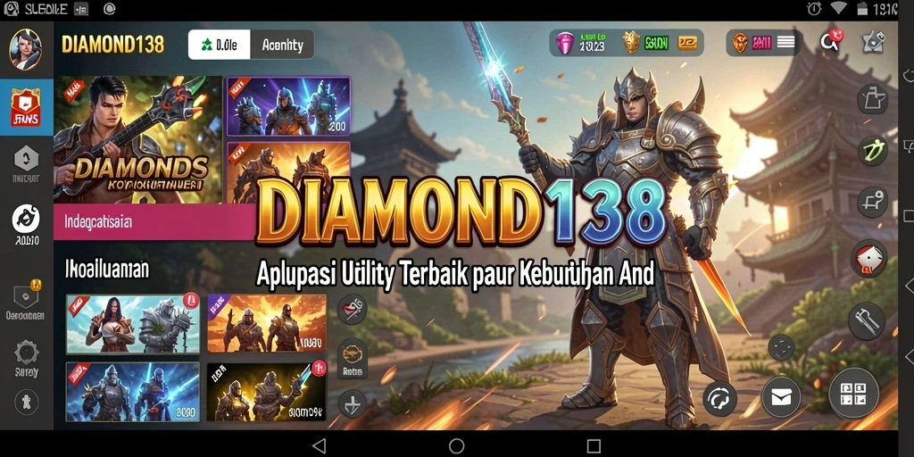 Screenshot utama DIAMOND138 yang menampilkan fitur-fitur Utility.