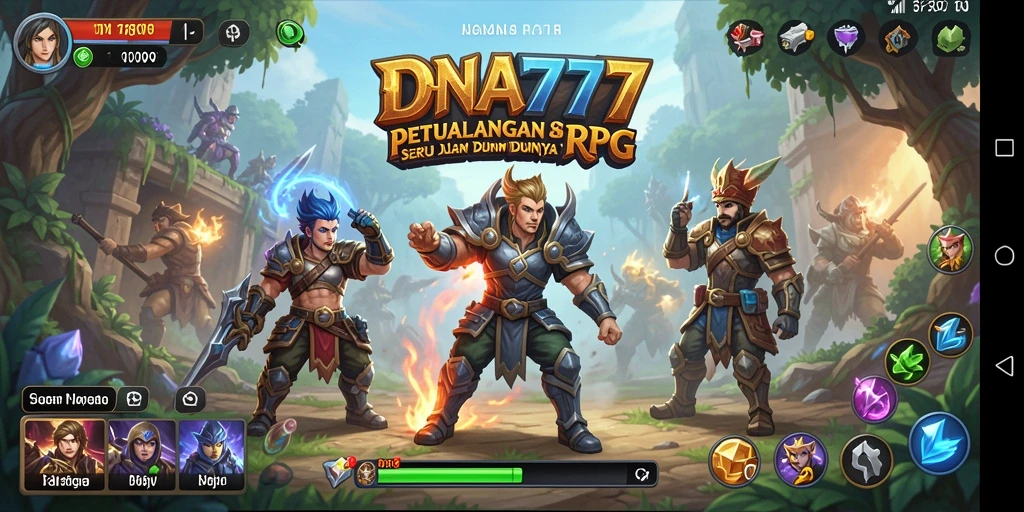 Screenshot menunjukkan aksi seru dalam gameplay RPG.