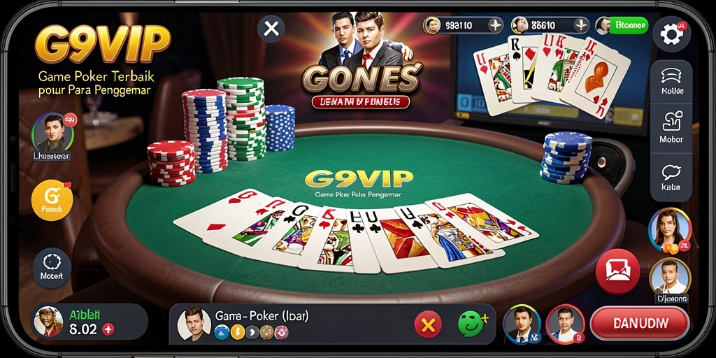 Tampilan gameplay seru dalam G9VIP yang penuh tantangan poker.