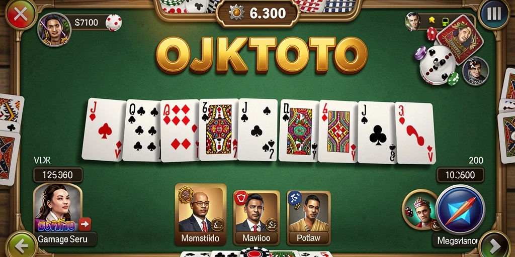 Tampilan seru gameplay OJKTOTO dalam bermain domino.