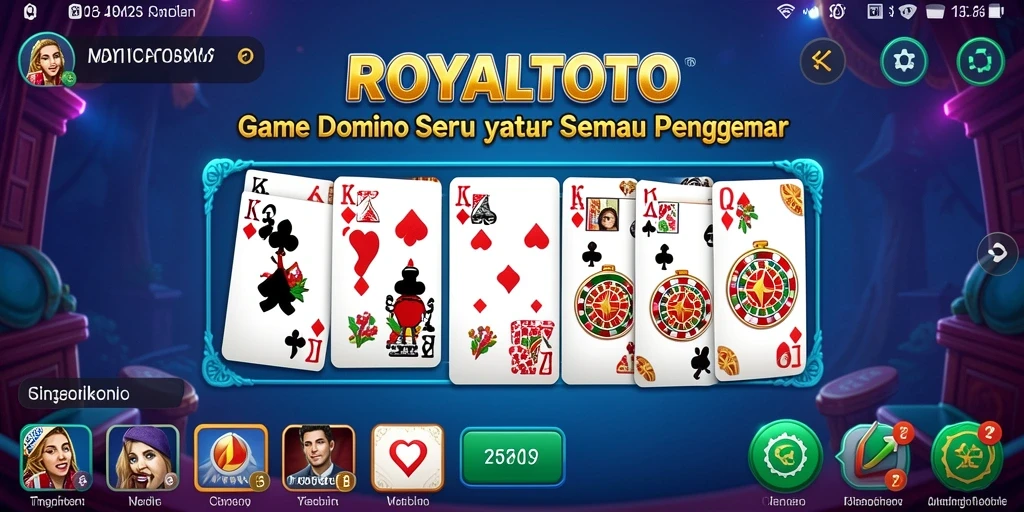 Tampilan permainan seru di ROYALTOTO dengan kartu Domino.