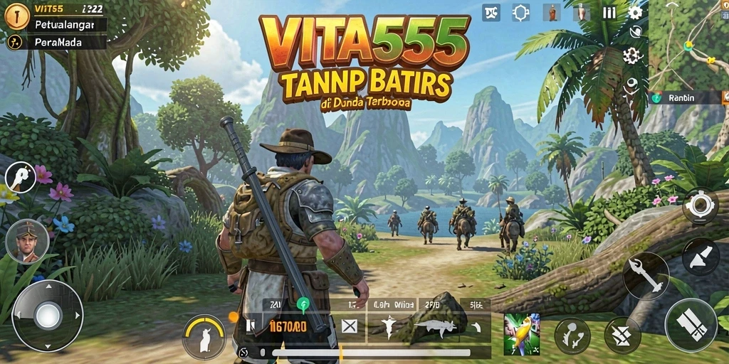 Tampilan gameplay yang menakjubkan dari VITA555 dalam dunia terbuka.