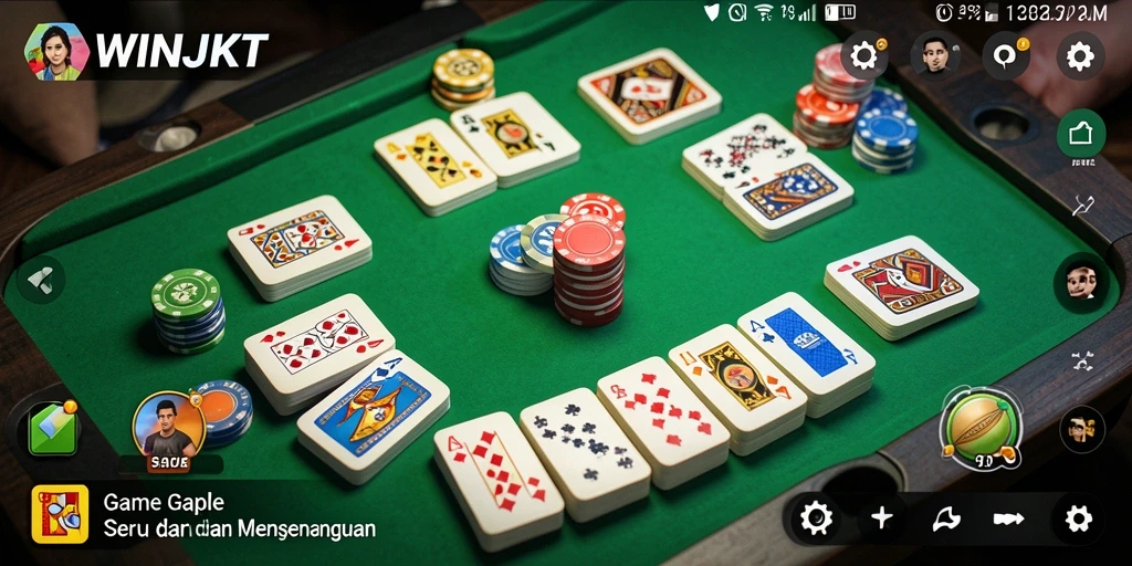 Screenshot gameplay Gaple yang seru dan kompetitif.